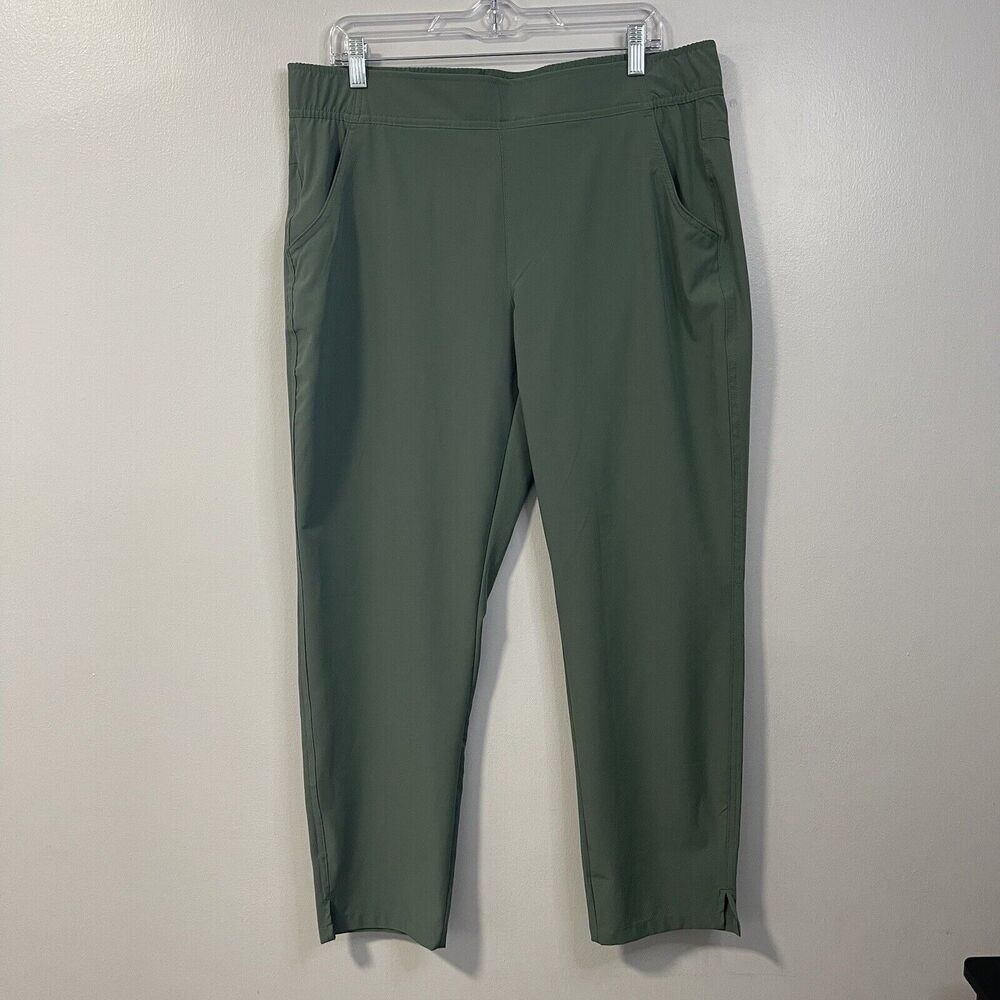 Eddie Bauer Large Traveler Ankle Pants Ivy Stretch Waist Pull On Pocket